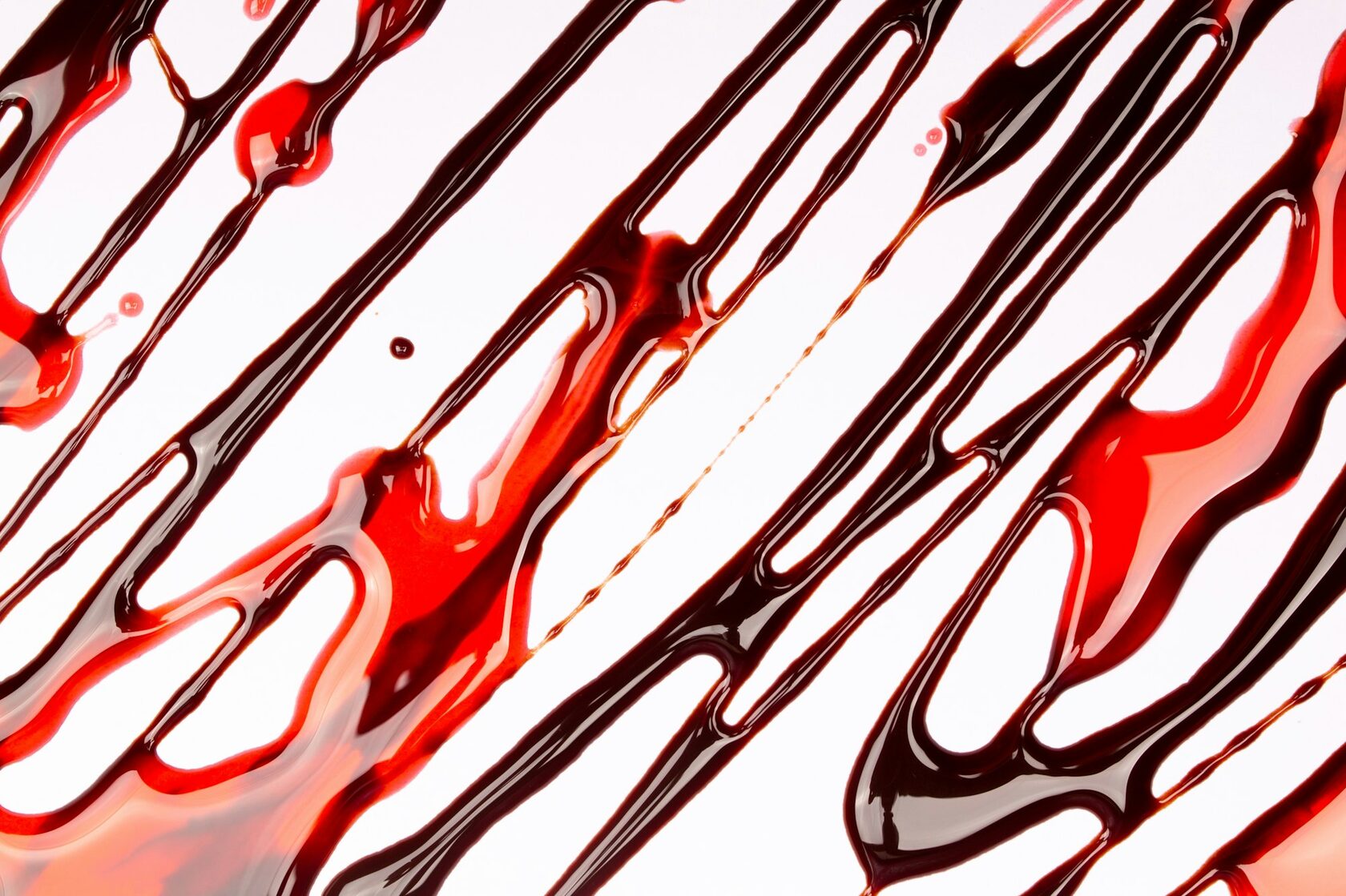 Chocolate and fruit syrup swirled together